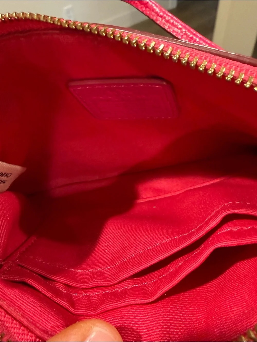 Coach Pink Ruby fuchsia wristlet pebbled leather wallet with hang tag